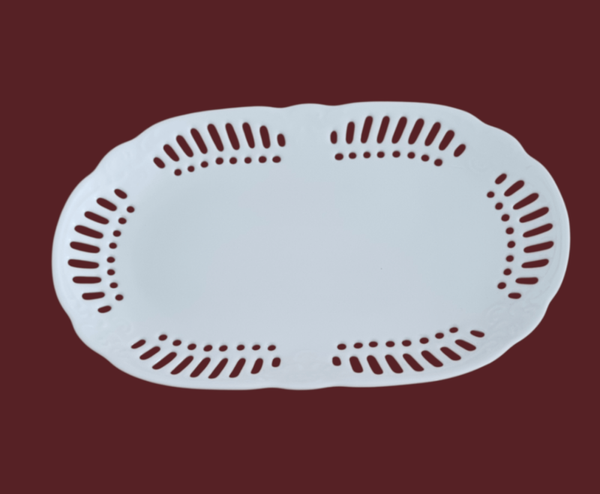 Porzellanschale oval durchbrochen weiß 21 cm | limitiert