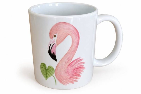 Porzellantasse mit Flamingo