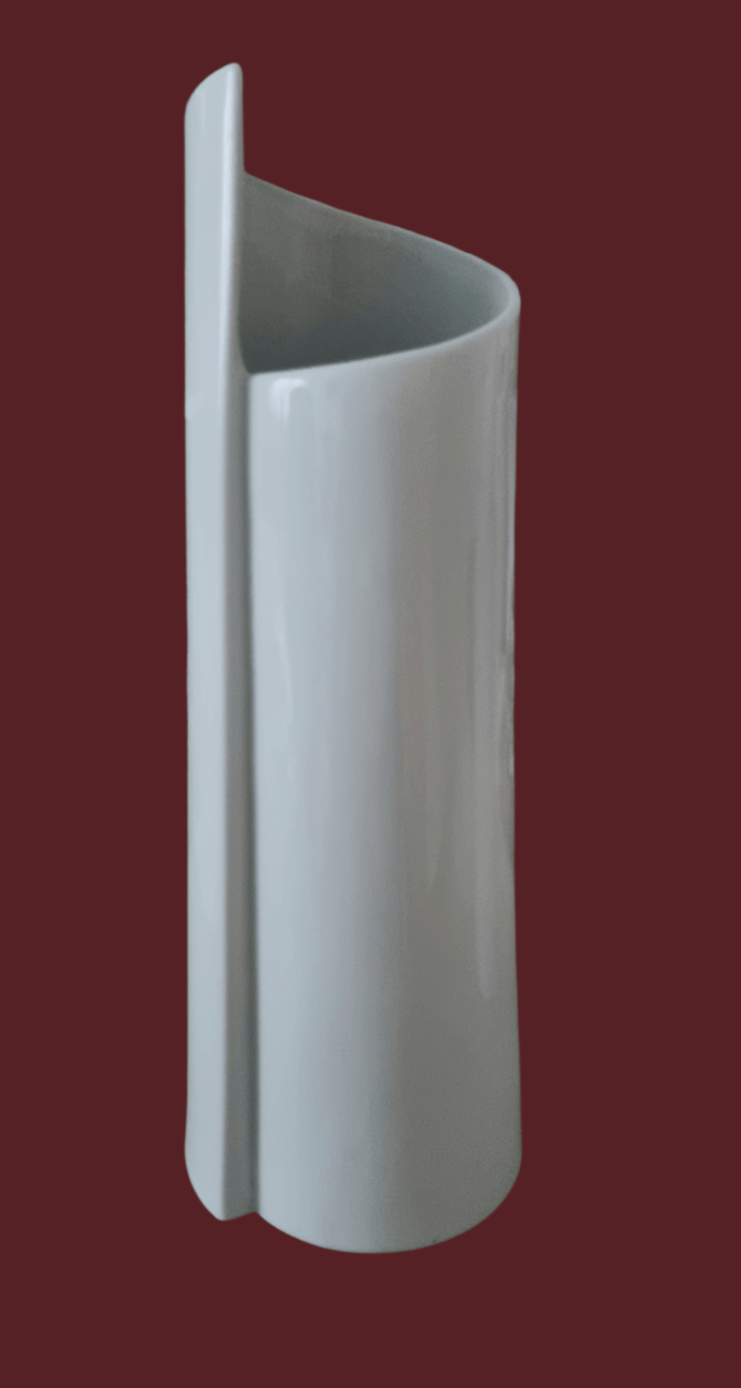 Porzellanvase weiß 33 cm | moderne Design Vase | Einzelstück