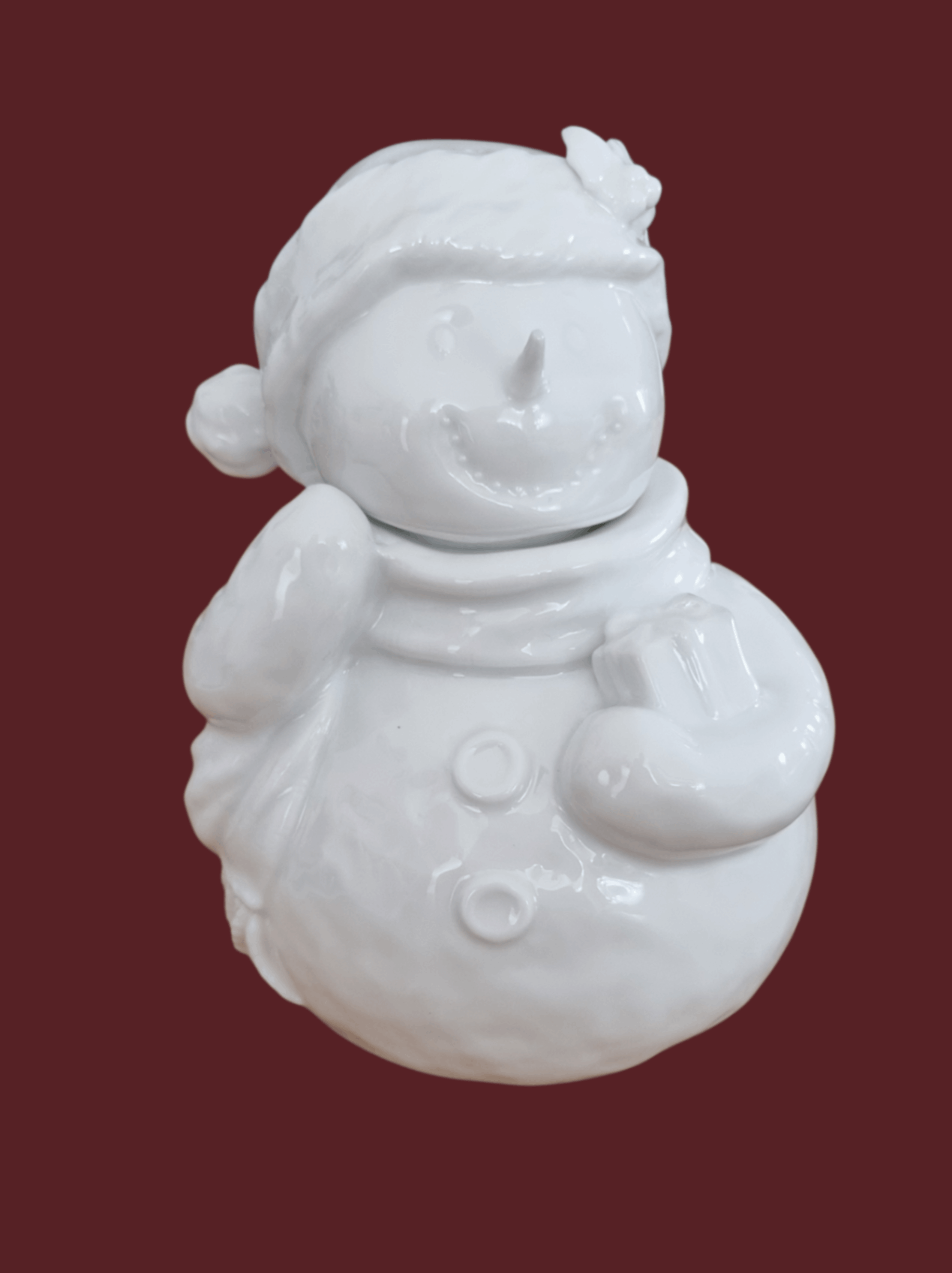 Schneemann Keksdose Porzellan