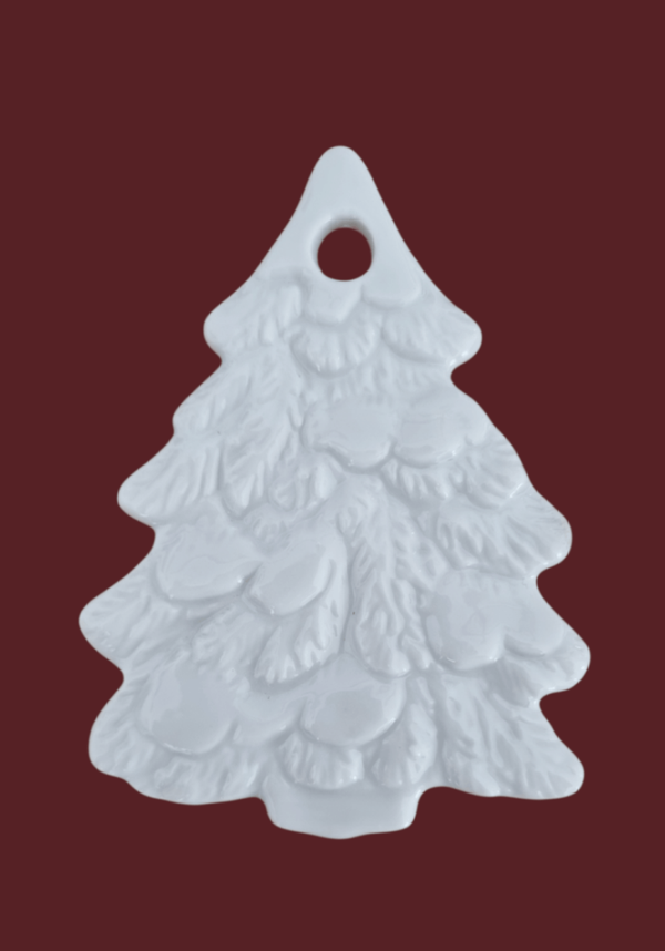 Tannenbaum-Anhänger aus Biskuitporzellan 10 cm | Einzelstück