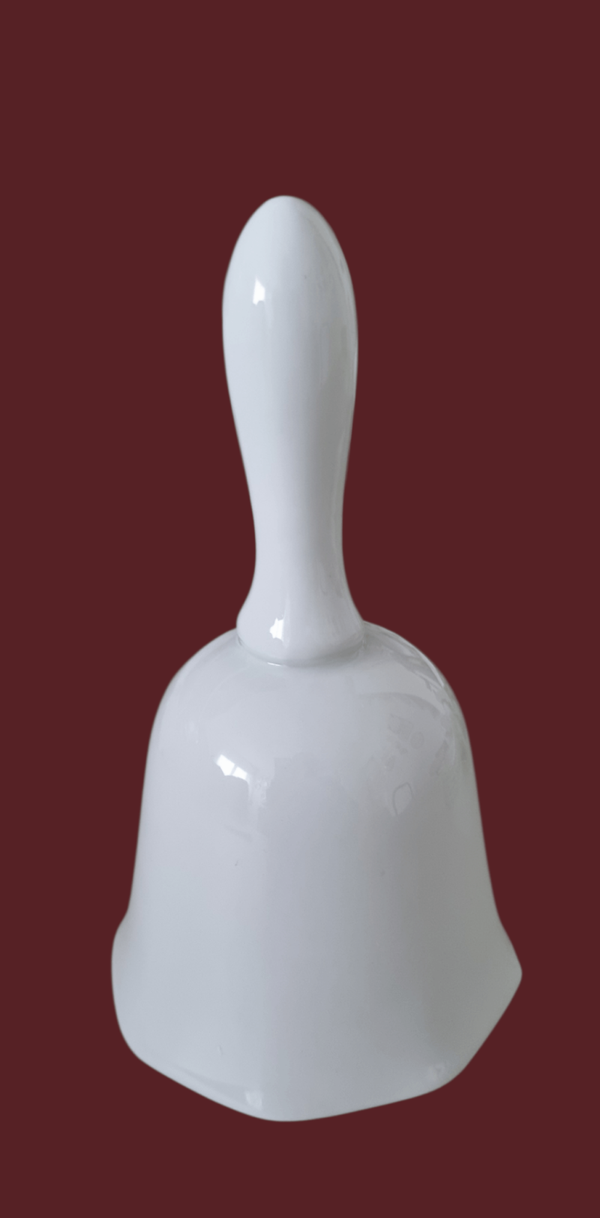 Tischglocke aus weissem Porzellan 14 cm | Einzelstück