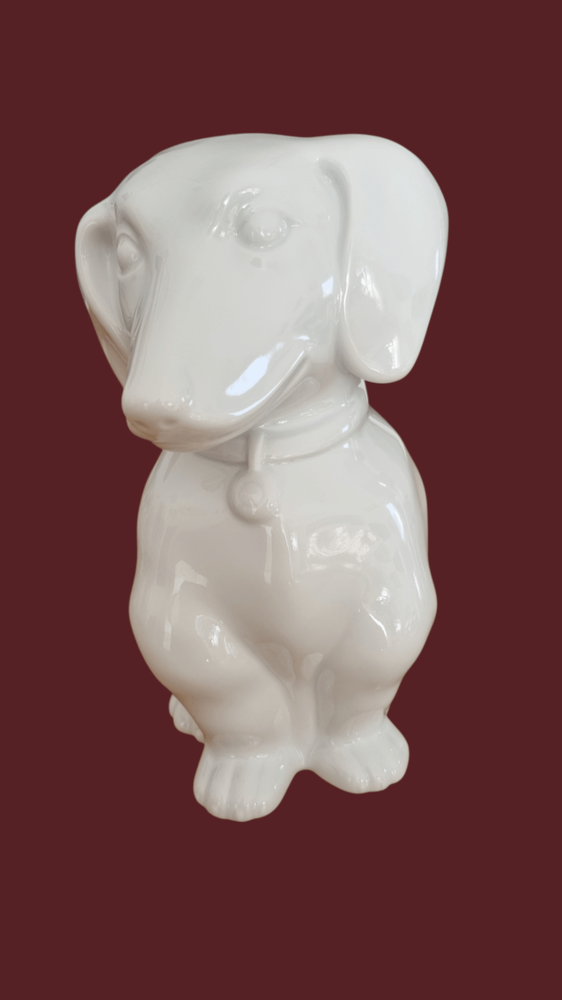 WC Bürstenhalter Dackel weiß aus Porzellan