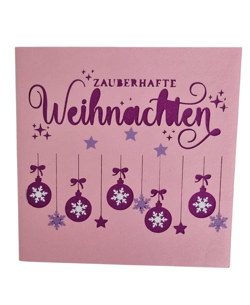 Weihnachtskarte „Zauberhafte Weihnachten“ – handgefertigtes Unikat