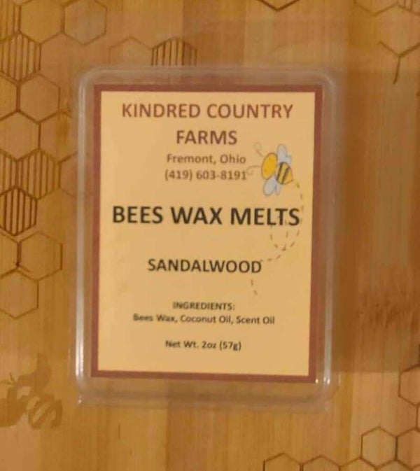 Bees Wax Melt - "Sandalwood" (Net Wt. 2oz/57g)