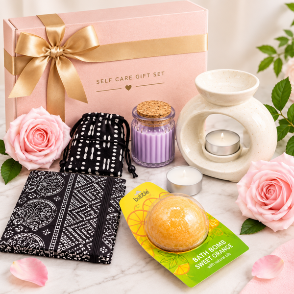 Gift Set with Sweet Orange Bath Bomb, Aromatherapy Diffuser, and Luxury Essentials for Relaxation