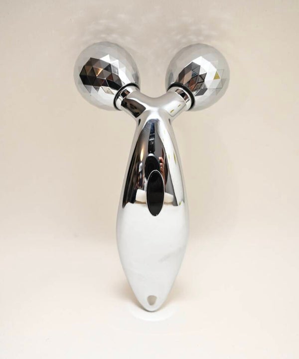 Glamza 3D Body Massage Roller - Sleek Silver Design for Effective Muscle Relief and Relaxation
