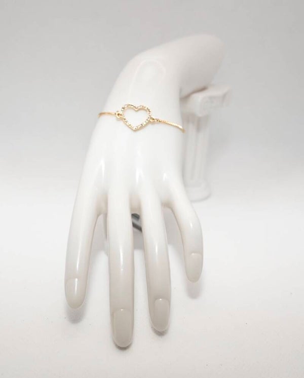 Adjustable Crystal Heart Bracelet-Gold