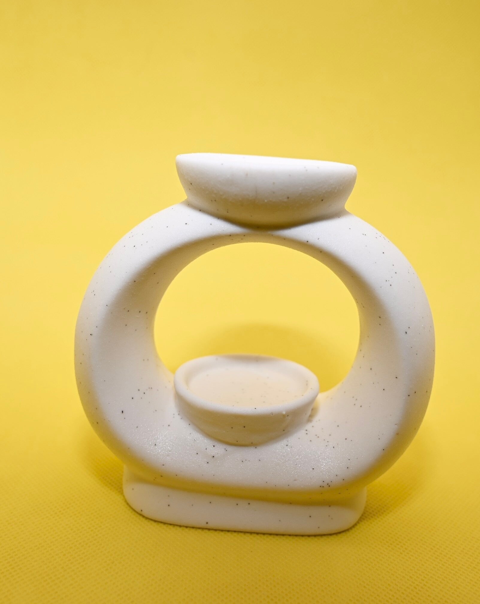 Ceramic Zen oil burner- Circle Pebble Marble effect