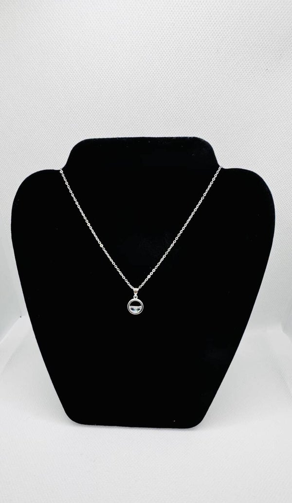 Sterling Silver Necklace with Water Pendant