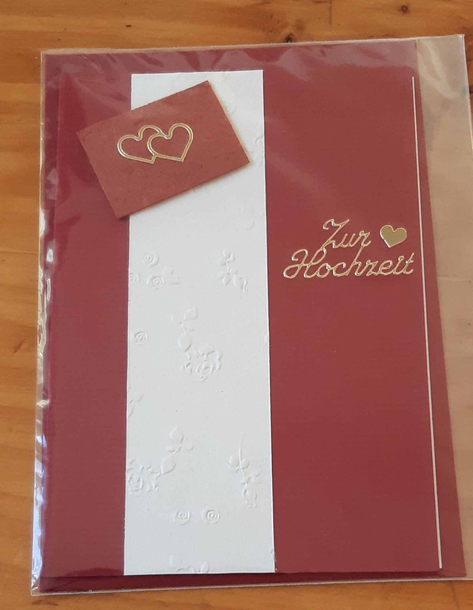 Klappkarte zur Hochzeit in bordeaux