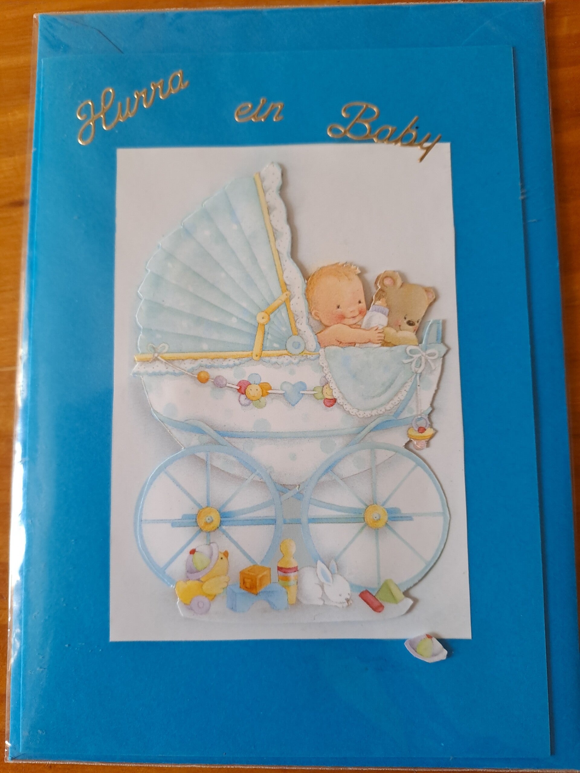 Glückwunschkarte zur Geburt – Hurra, ein Baby