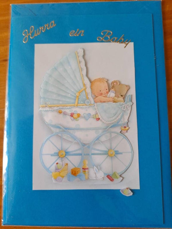 Glückwunschkarte zur Geburt – Hurra, ein Baby