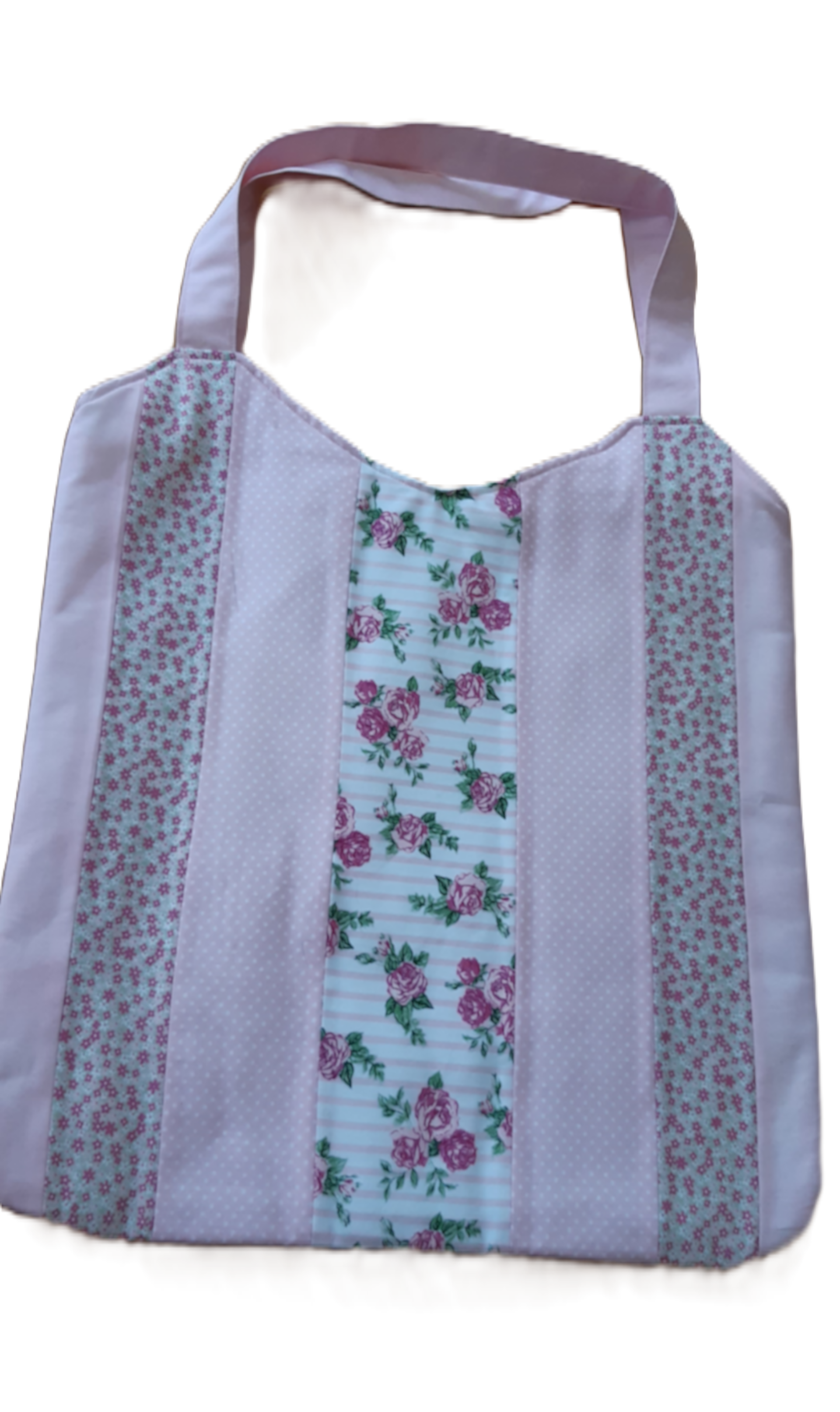 Patchwork- Baumwolltasche in Rosa