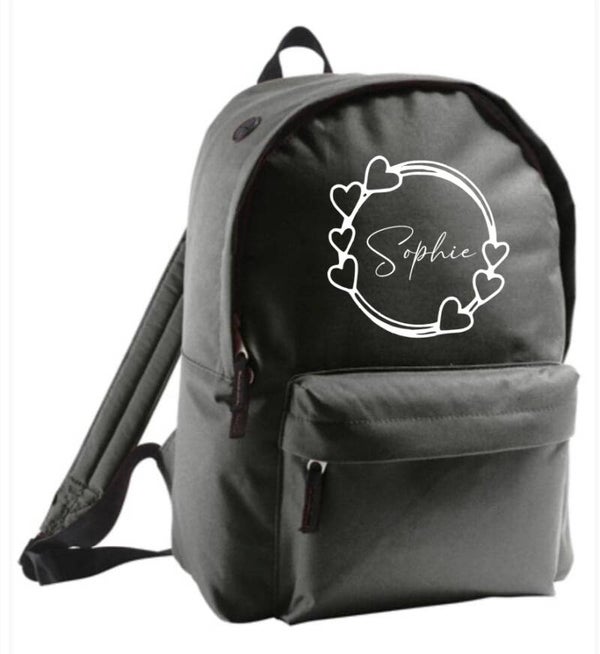 Rugzak hart cirkel met naam