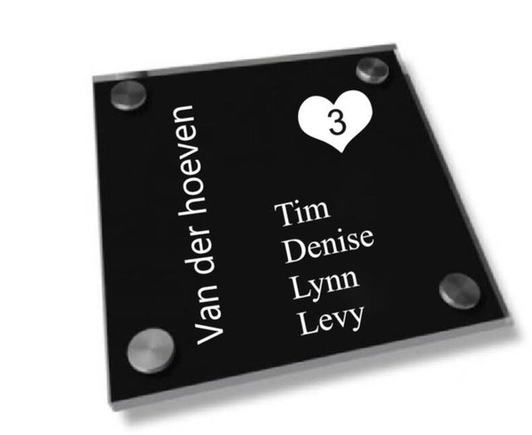 Naambordje Familie inclusiefnamen