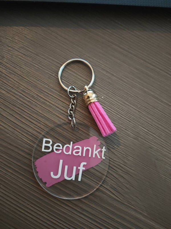 Sleutelhanger bedankt juf/meester