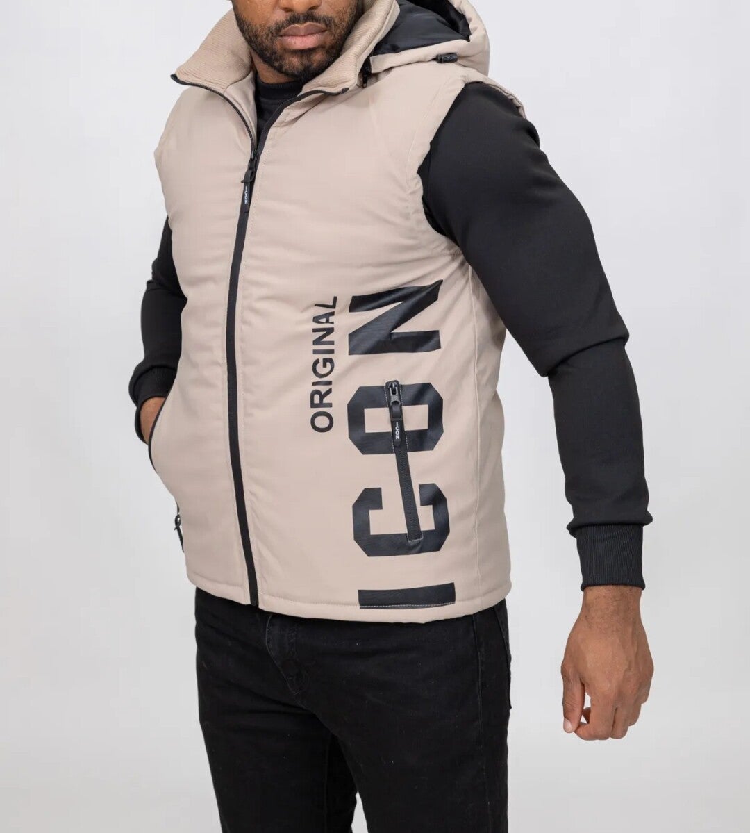 Bodywarmer beige icon groot