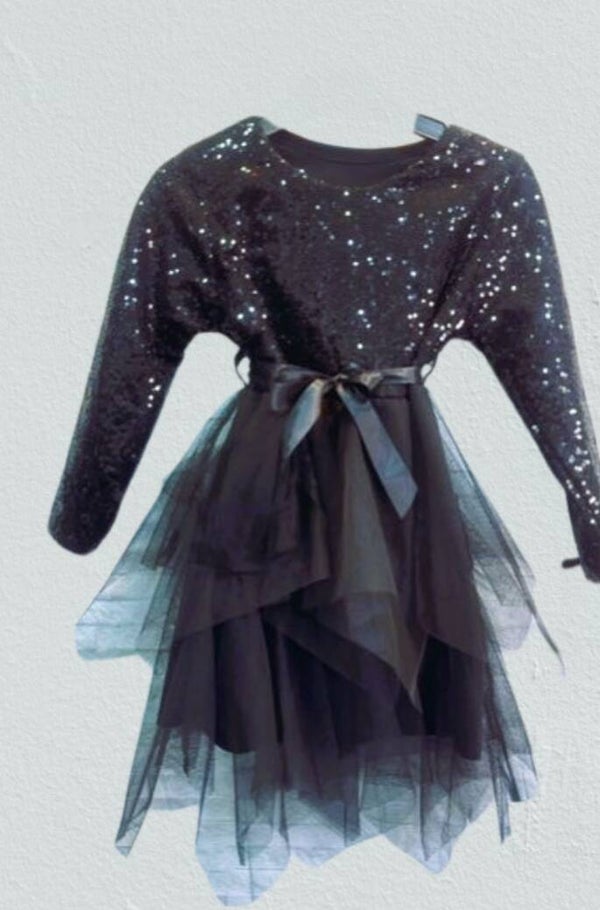 Zwart glitter jurkje