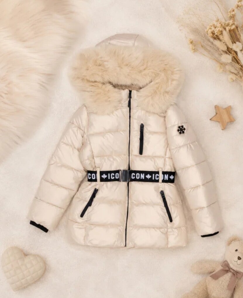 Icon jas beige glans
