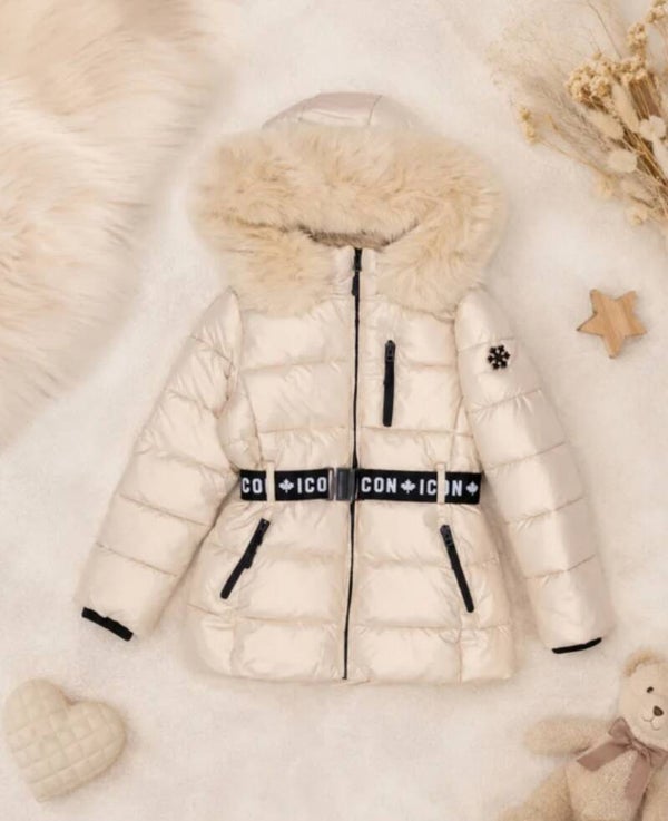 Icon jas beige glans