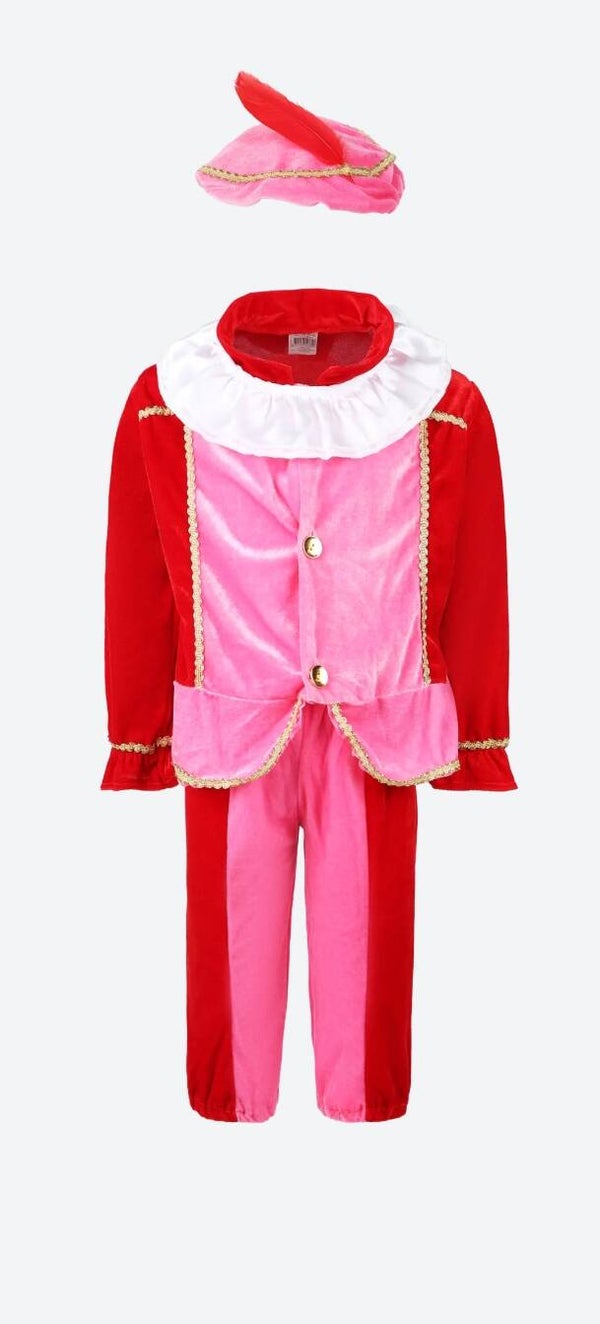 Pietenpak roze/blauw/ rood