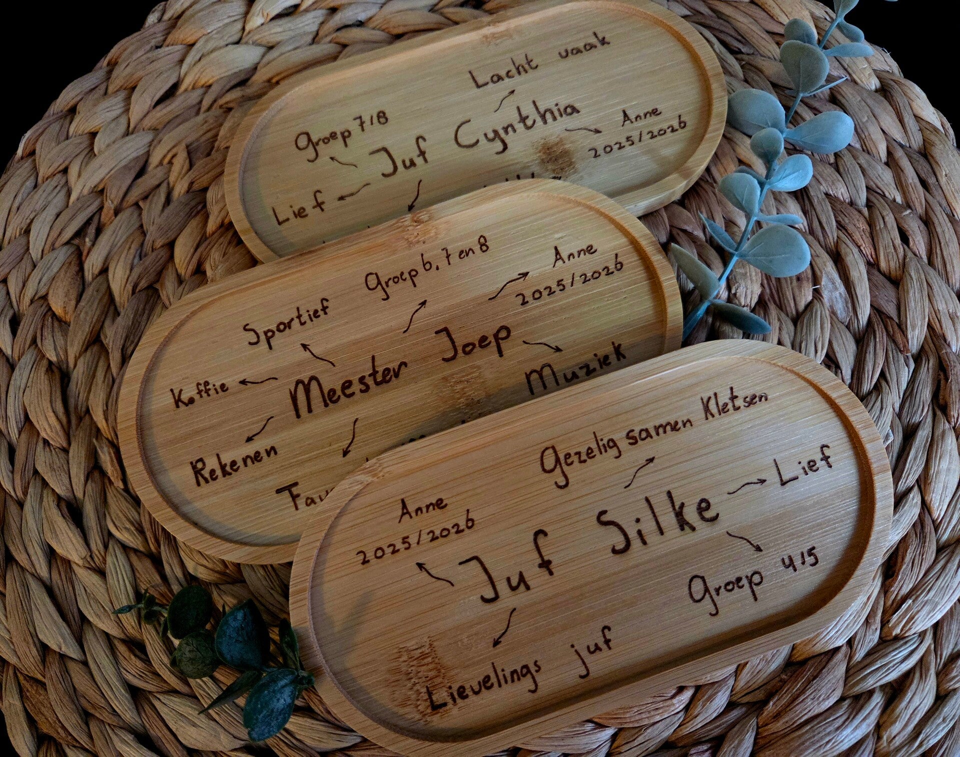 Koffie plankje voor de juf/meester