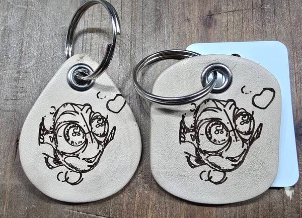 Porte clé en cuir personnalisable dessin animé