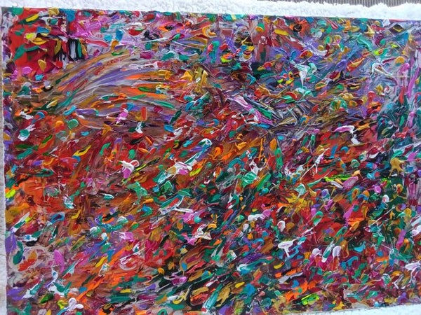 El título de estas obras es mirando más allá del firmamento de colores,