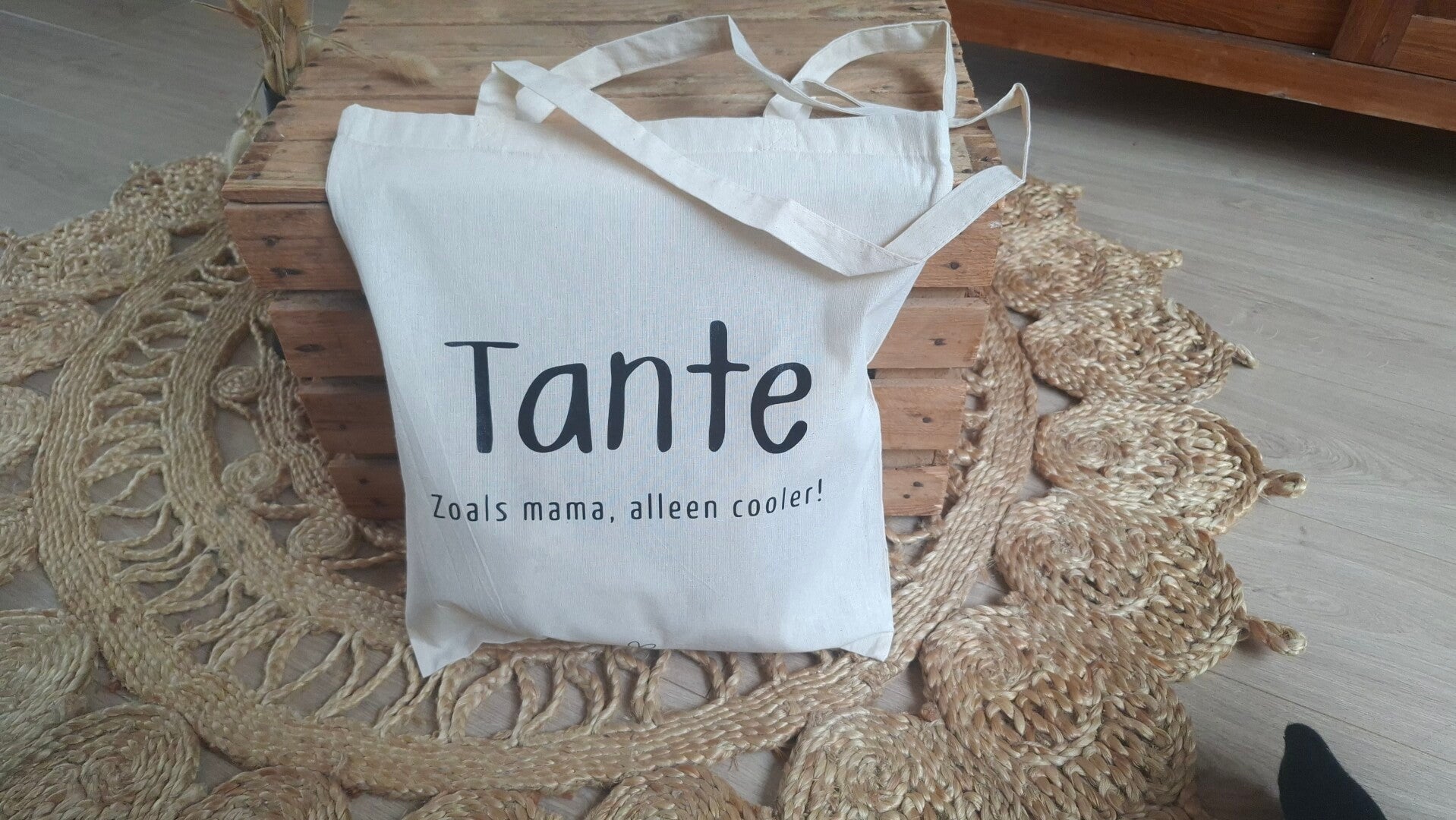 Tante zoals mama, maar dan cooler (zwarte tekst) | Katoenen Tas