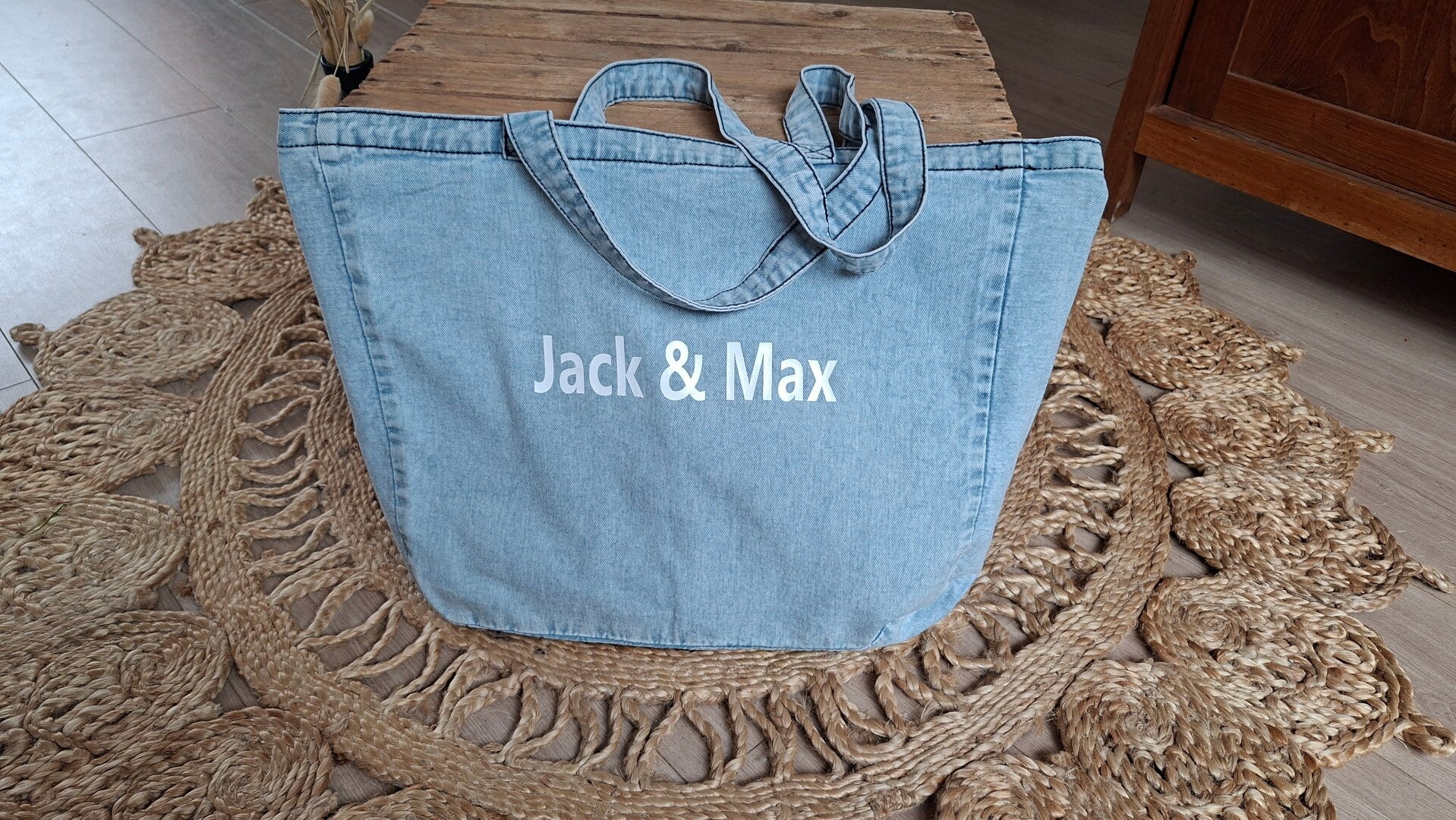Denim shopper met naam(en) l LIMETID EDITION