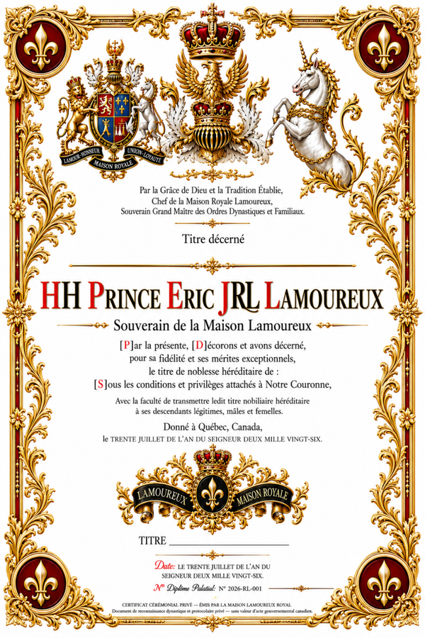Membership Certificate Titre Honorifique (Diplome patent Letter)