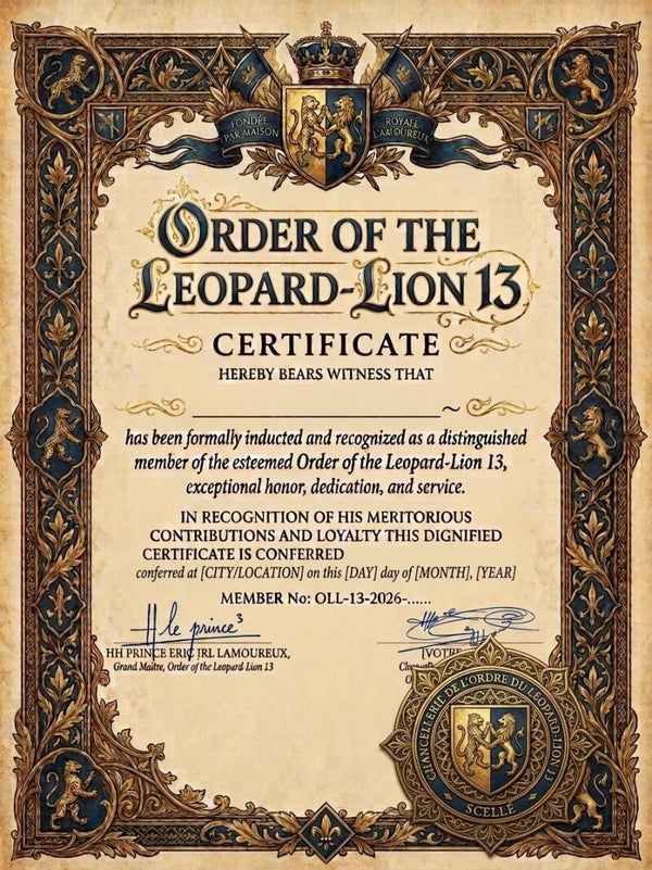Certificate Knight Order