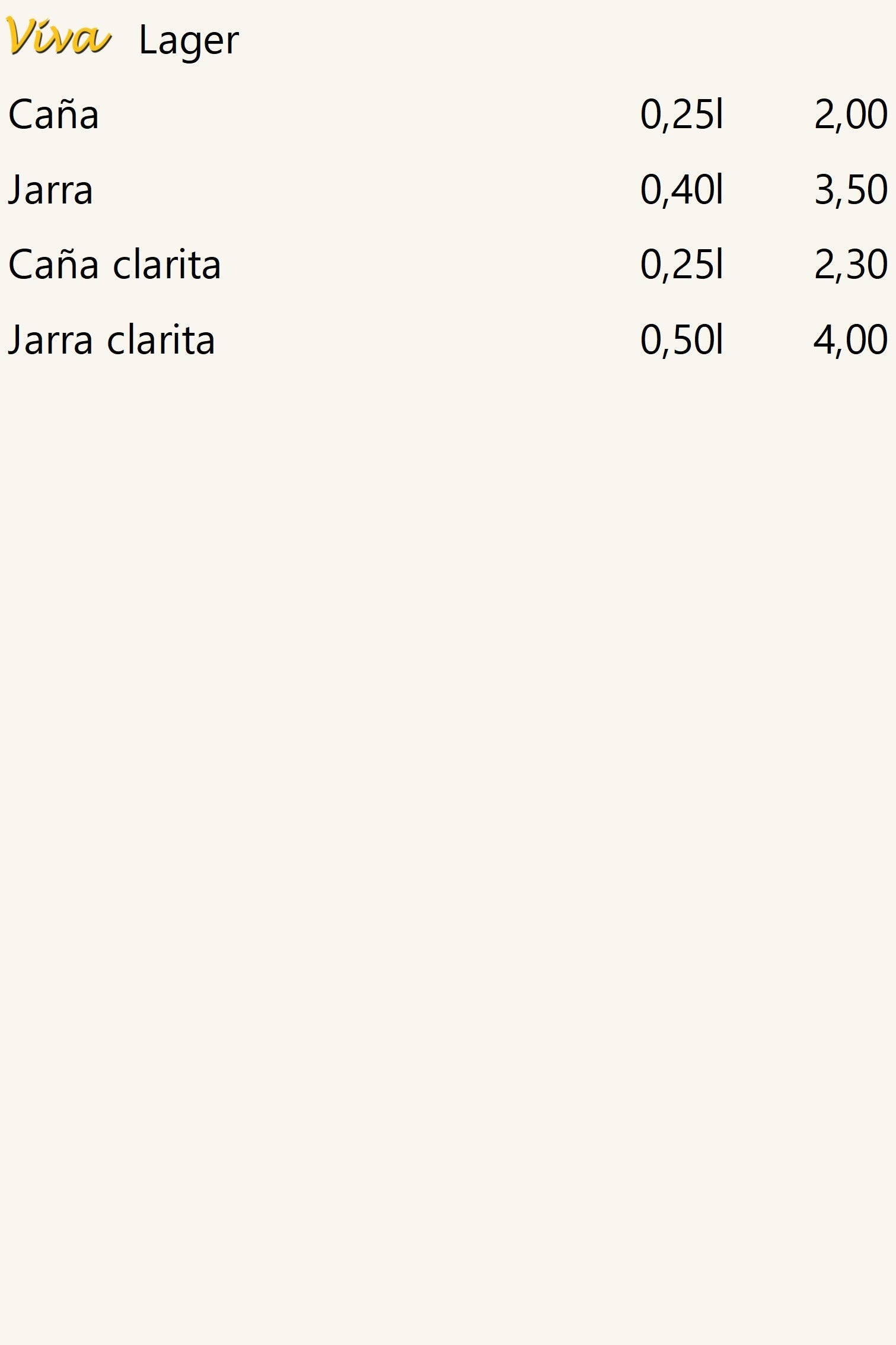 Cervezas, precios