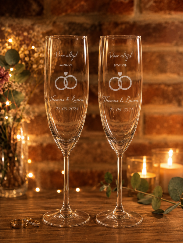 Champagneglas set Leonardo -200ml Trouwen