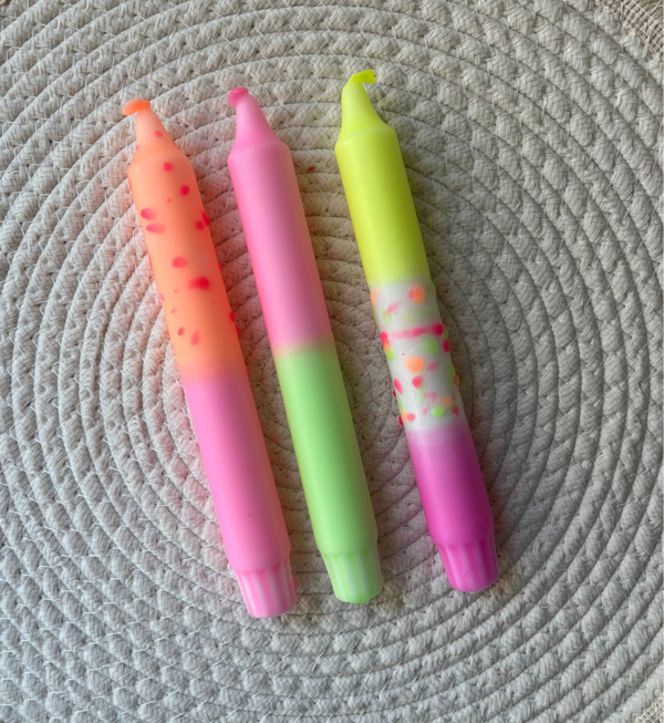Dip dye kaars Sunny day set van 3