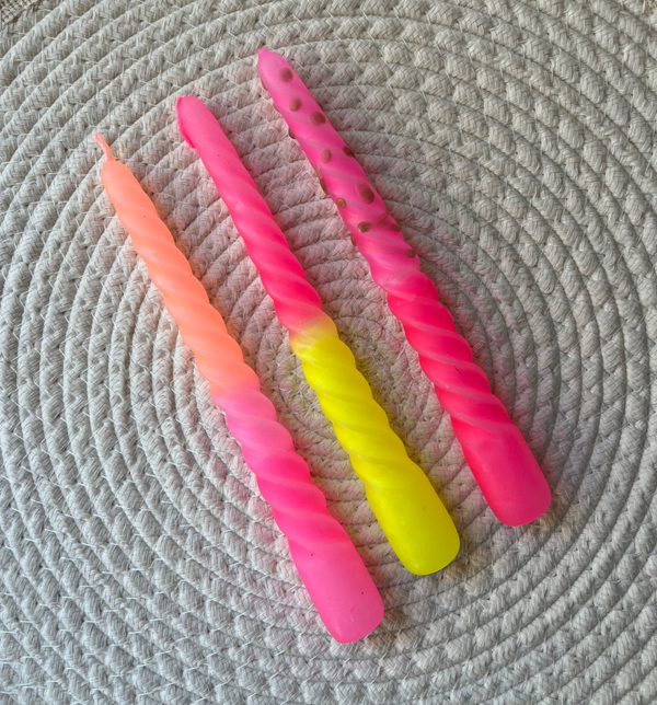 Dip Dye Swirl kaars Sweet pink