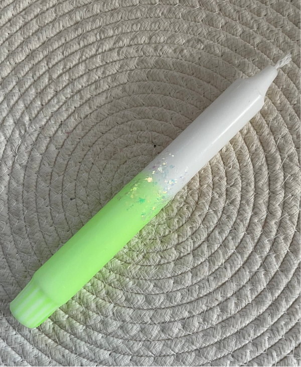 Dip dye kaars glitter groen