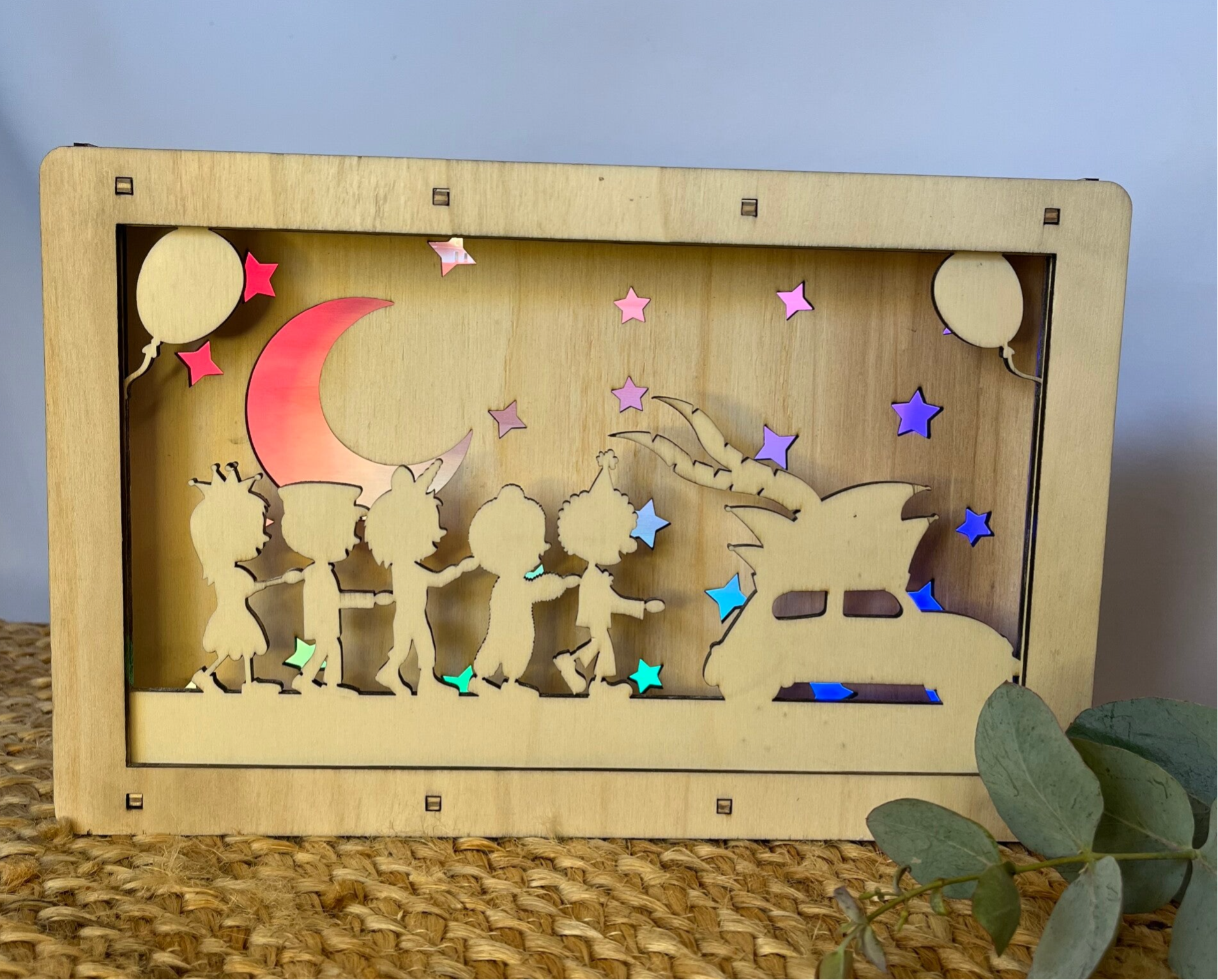 Houten lamp silhouet  Feestdagen Carnaval