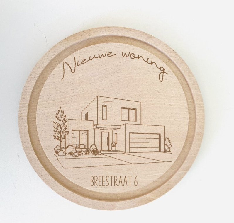 Houten hapjesplank beuken rond