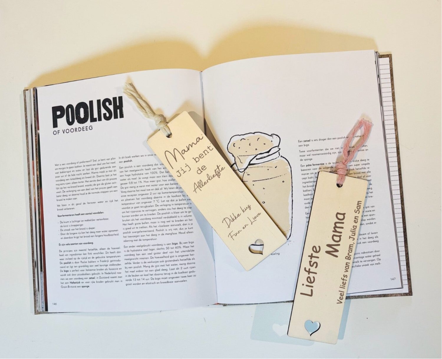 Houten boekenlegger voor Mama of Oma