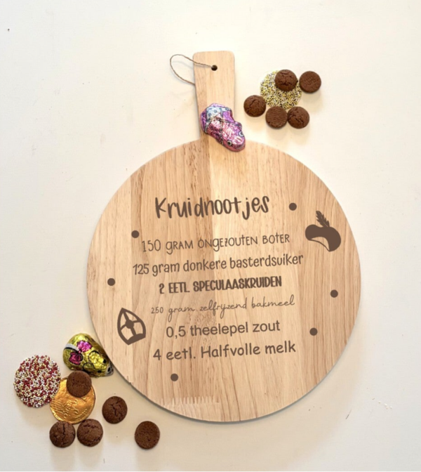Rubber houten serveerplank kruidnootjes
