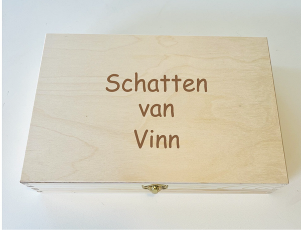 Schatkist hout met naam stoer