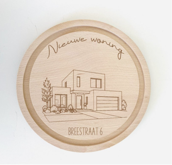 Beuken houten Borrelplank rond