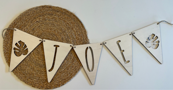 Houten naam slinger 1 punt