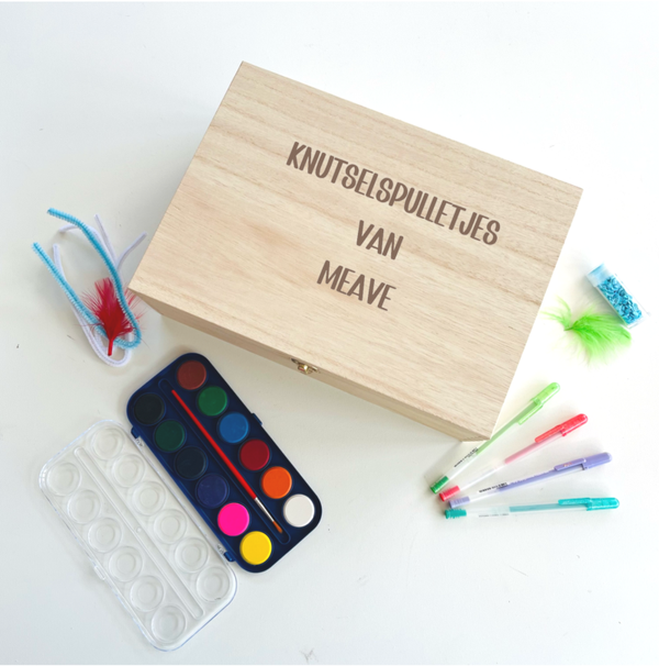 Houten knutselkist met naam