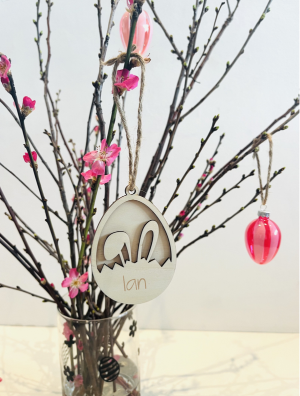 Houten paashanger met naam