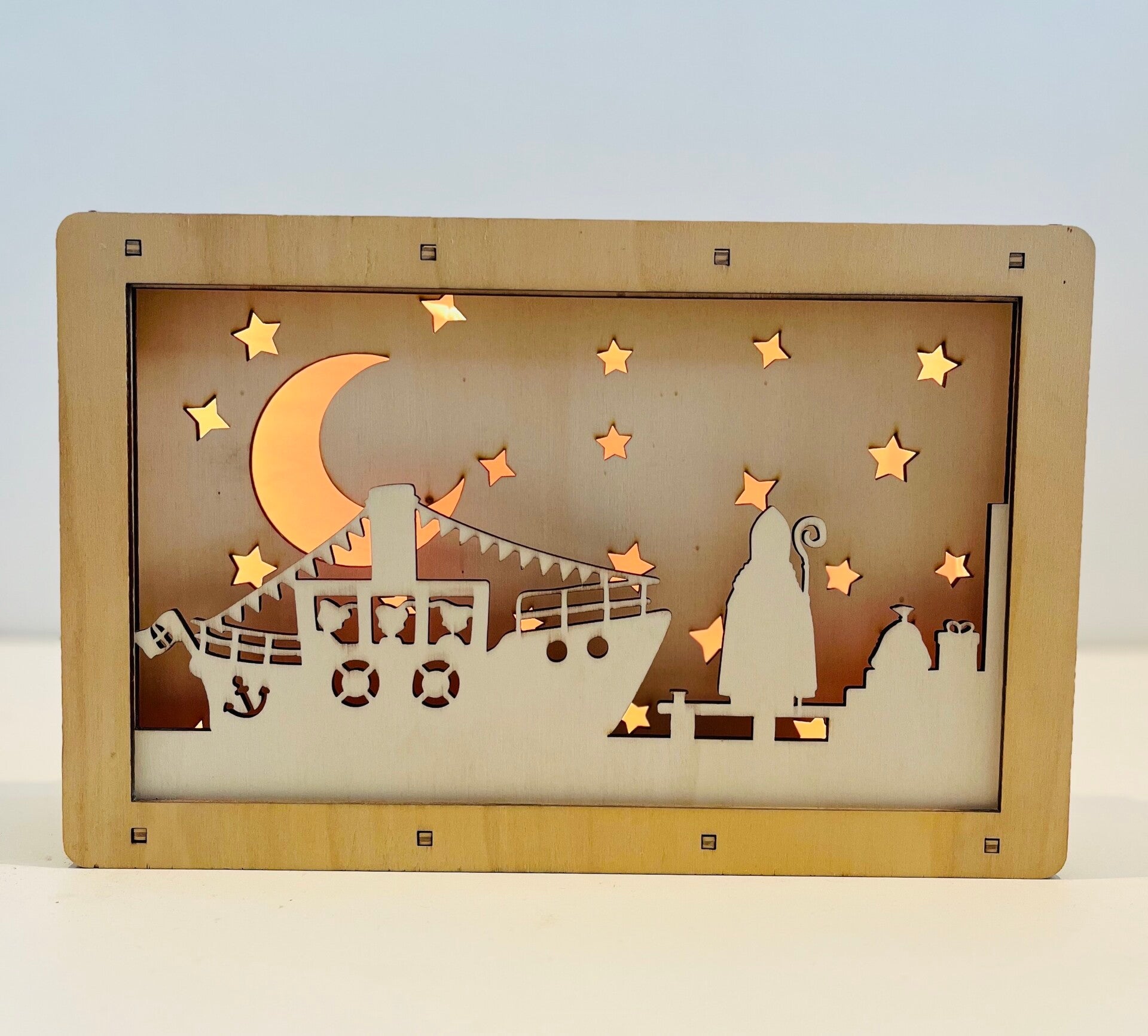 Houten lamp silhouet Feestdagen Sinterklaas