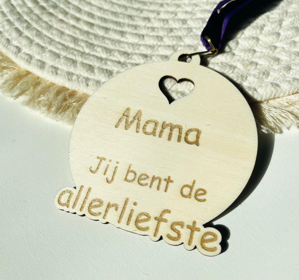 Houten Medaille Mama jij bent