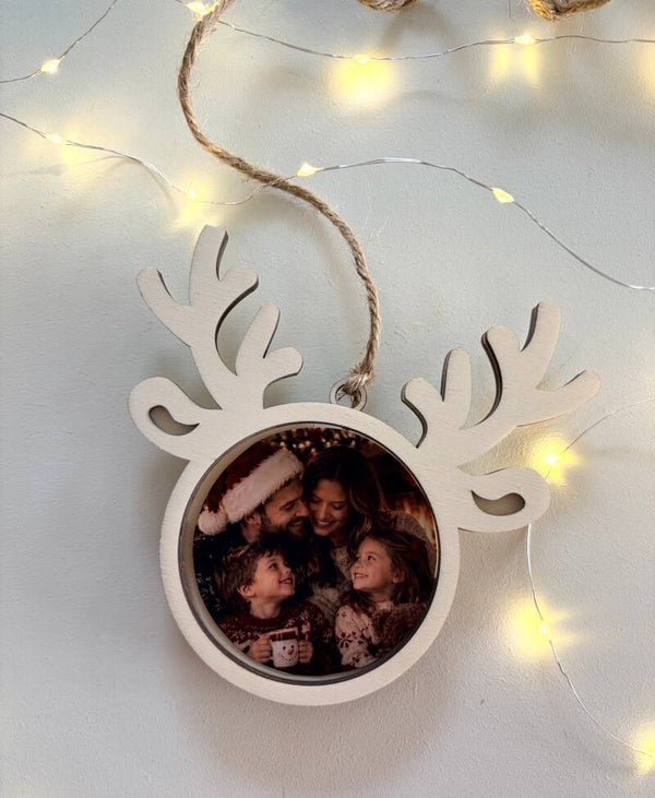 Houten kerstbal foto